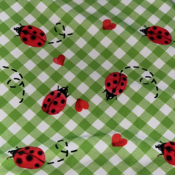 Unique Vintage high waisted bikini bottoms green gingham with ladybugs NWT - Picture 7 of 7